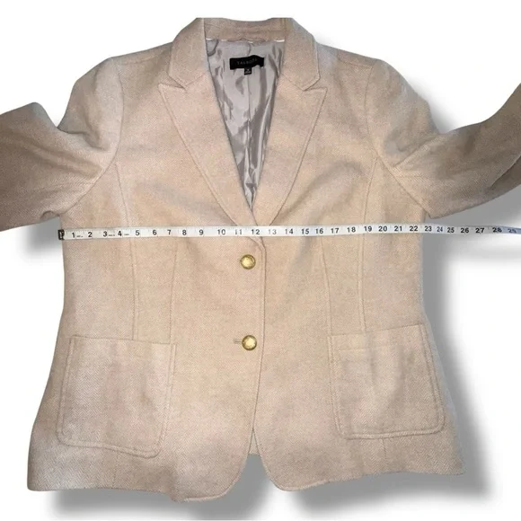 TALBOTS Classic Shetland Blazer - Bicolor Herringbone Oatmeal Women’s 18 - Picture 13 of 14